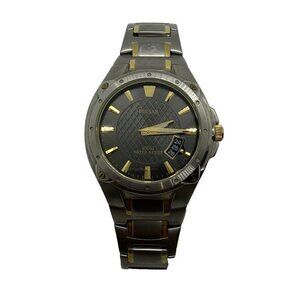 Pulsar VX42-X310 Stainless Steel Men's Watch Round Silver Gold Tone WR 100M Date